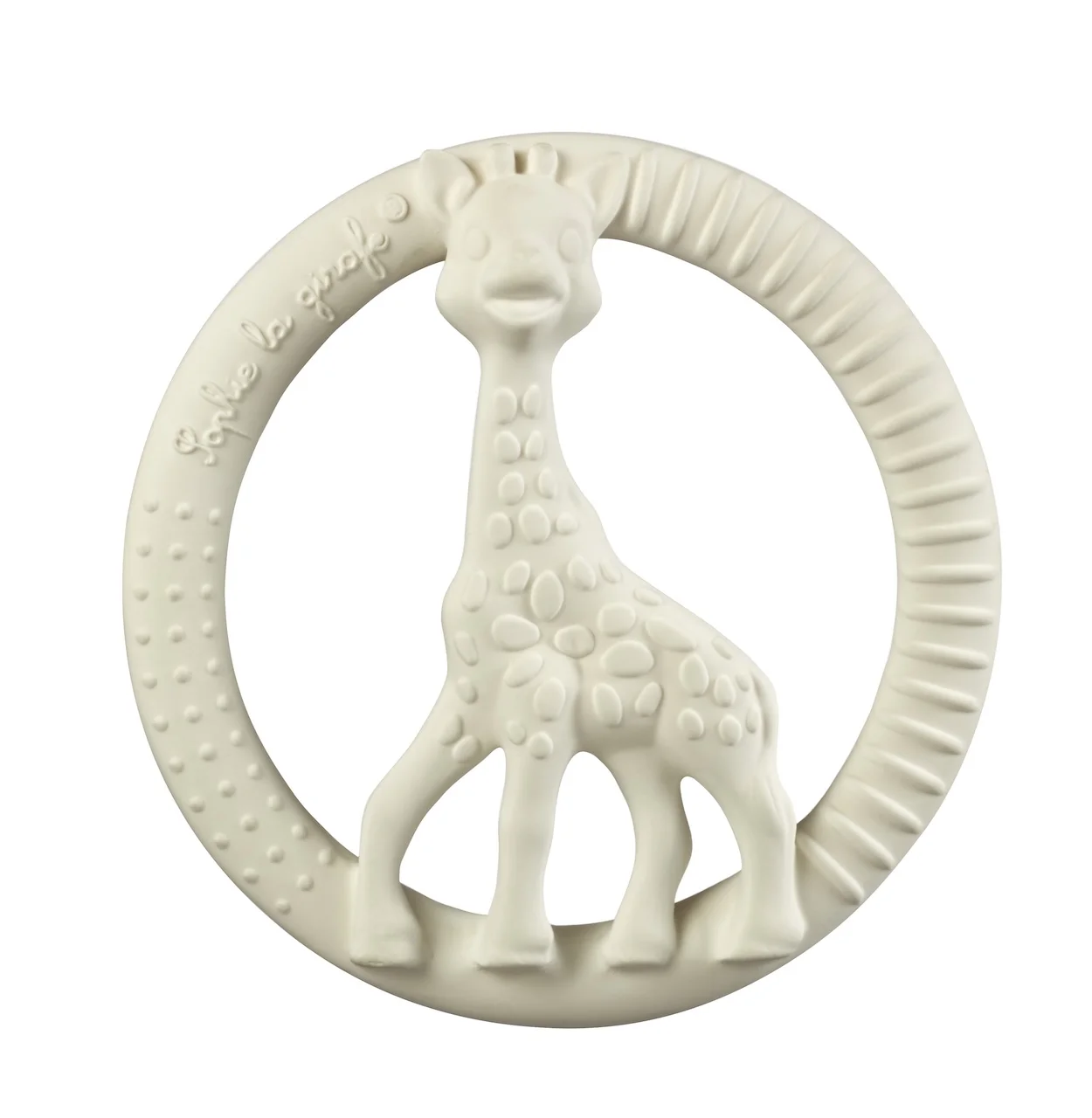 Natural rubber teether – round shape, easy to grip