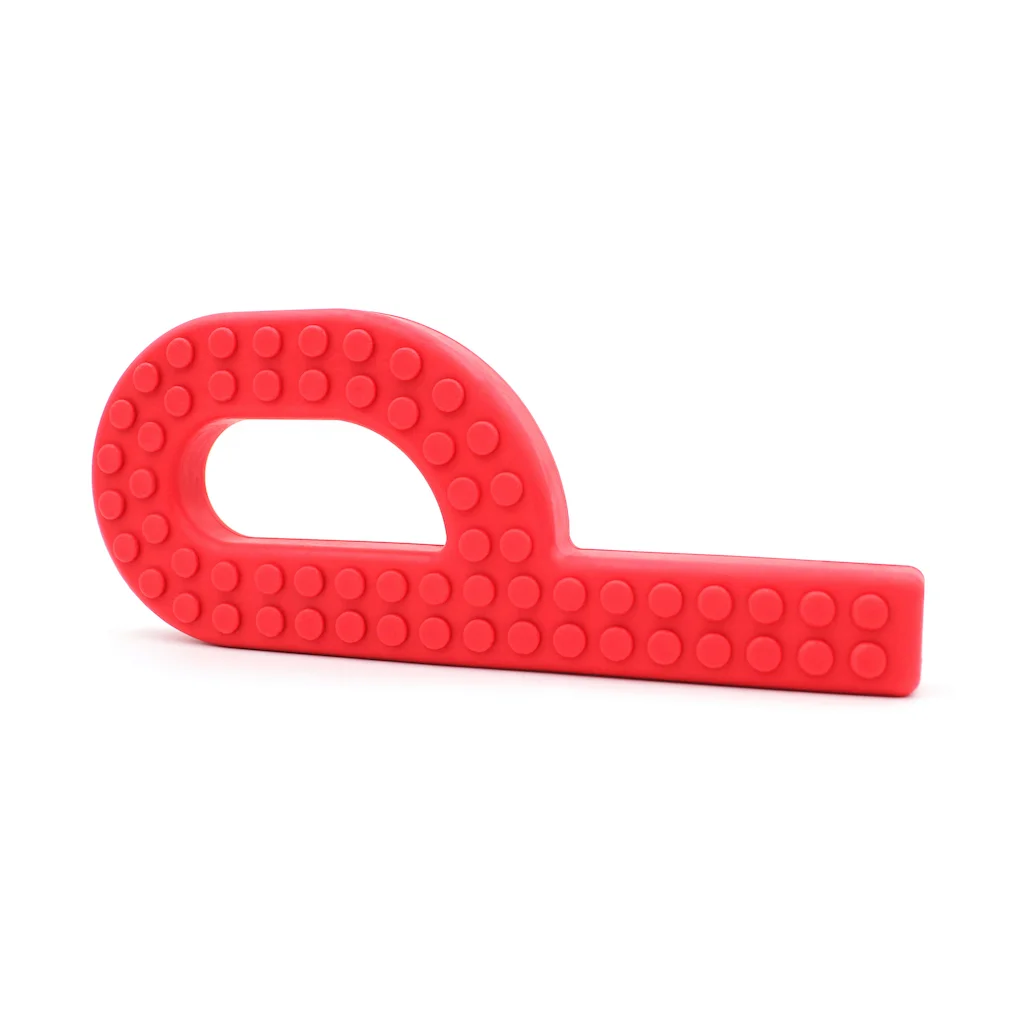 Brick Grabber rosso – vista frontale chew a P con superficie a mattoncini
