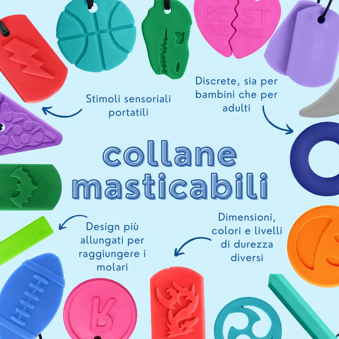 ARK Basketball Chew Necklace bambino a scuola usa collana masticabile per concentrazione autoregolazione riduzione stress