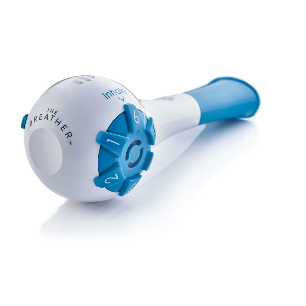 The Breather breathing trainer in blue – for respiratory muscle training