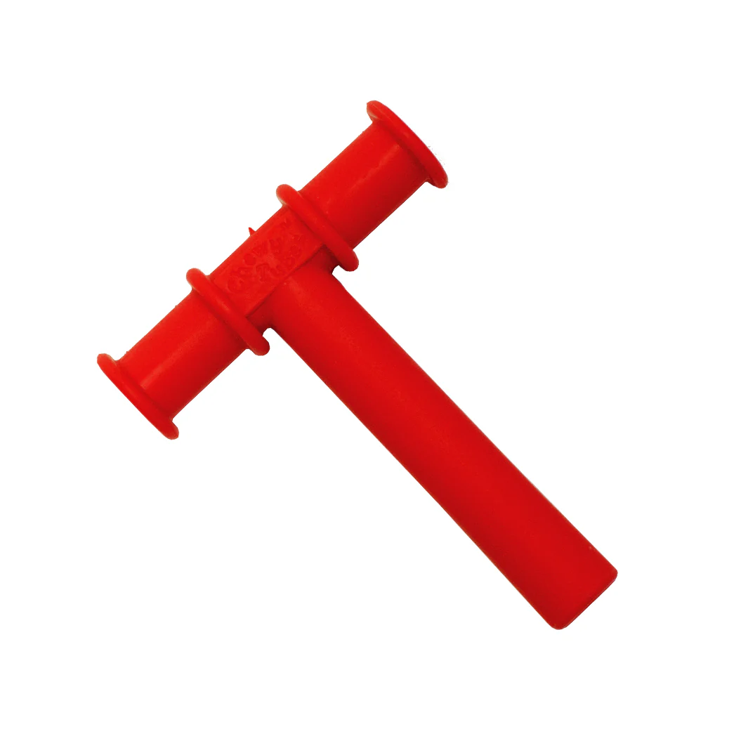 Red Chewy Tube as sensory chewing toy for kids
