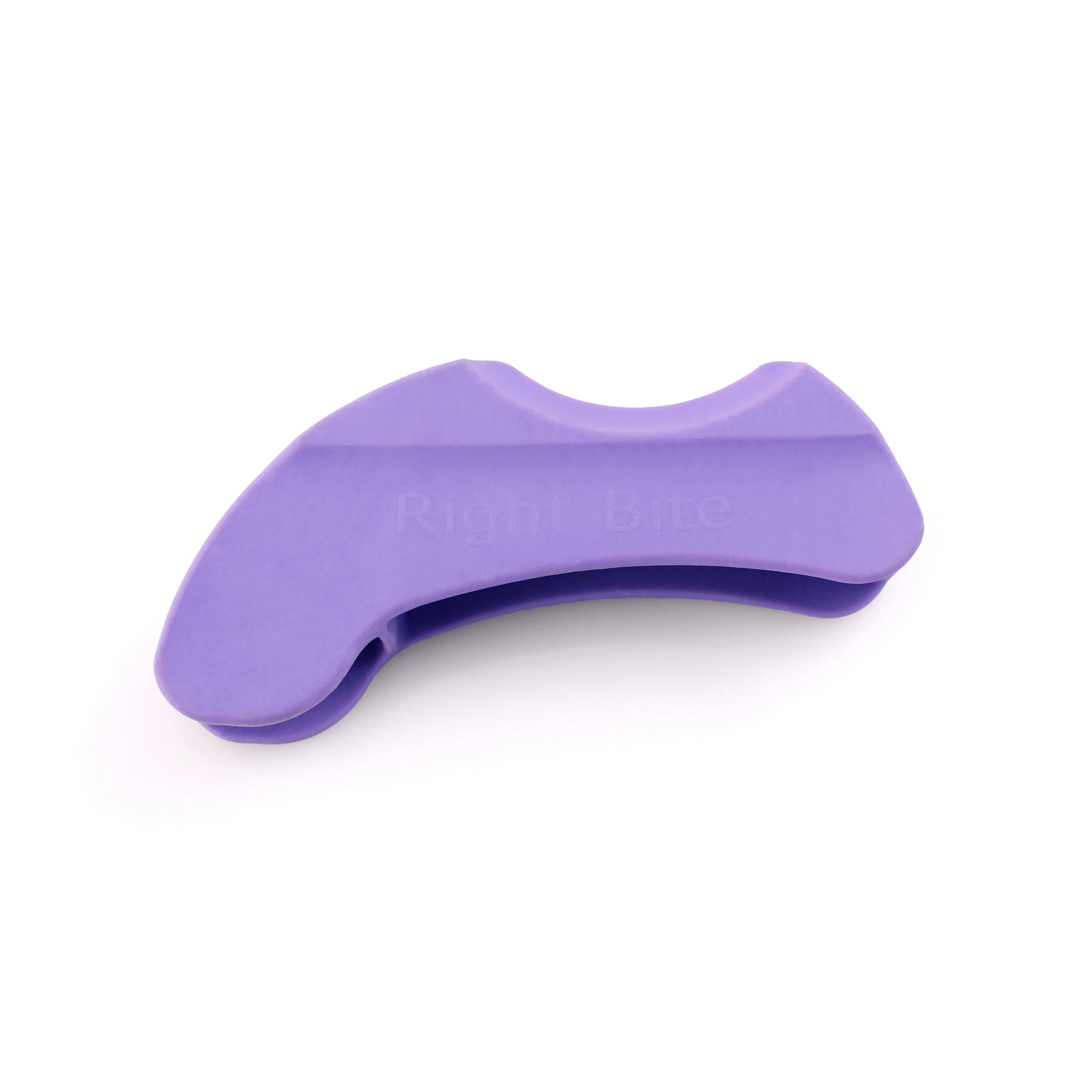 ARK Right Bite tenuto in mano confronto dimensioni mostra design compatto circa 10 x 5 cm per terapia e uso quotidiano