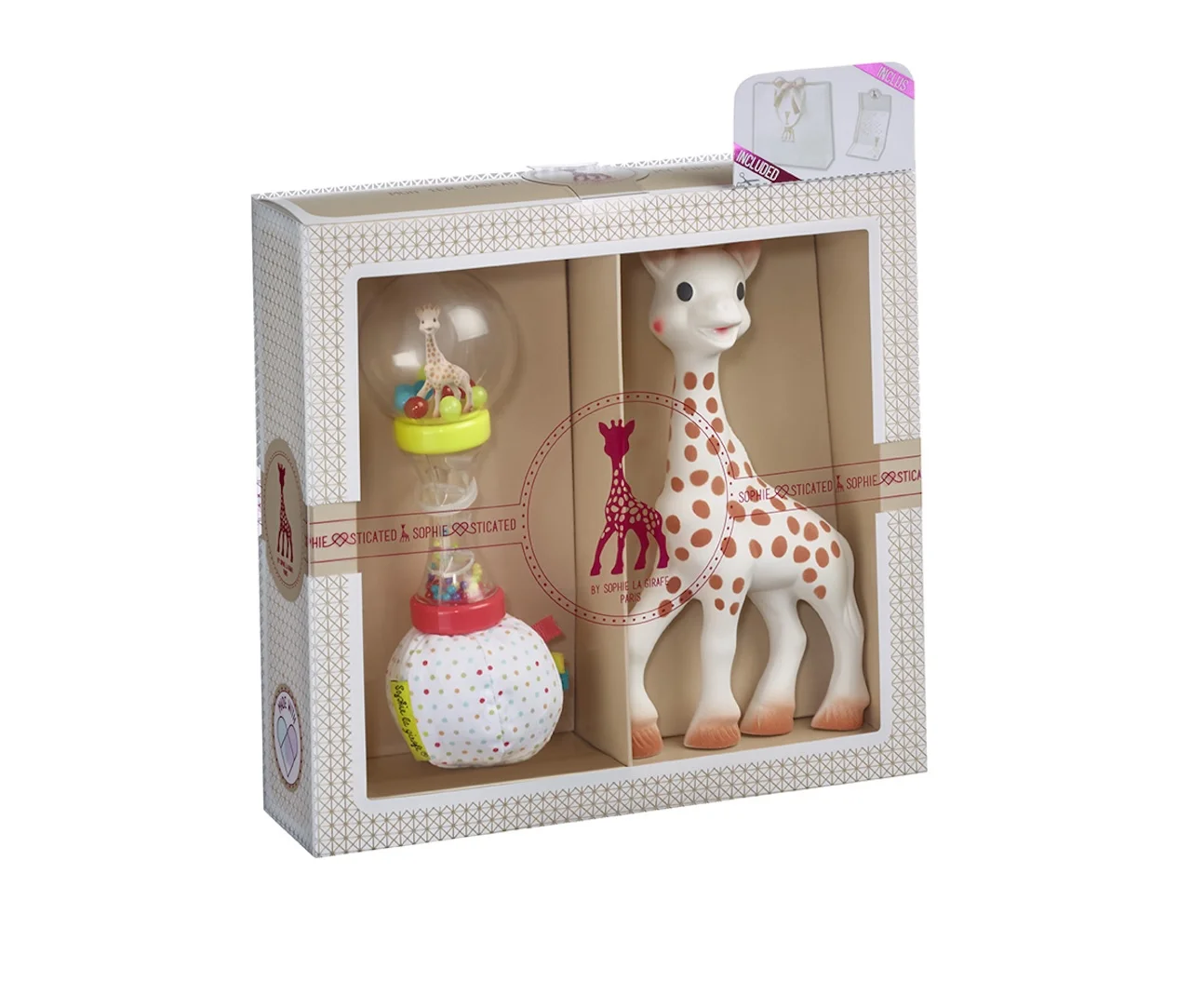 Sophie la girafe teething ring made from natural rubber for babies