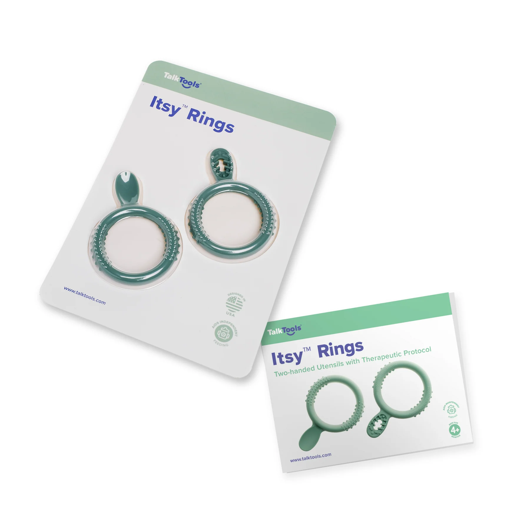 LogosShop TalkTools® Itsy™ Rings cucchiaino per bambini con impugnatura ergonomica ad anello progettata per mani piccole