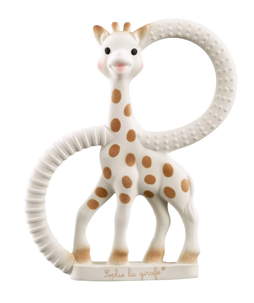 Sophie la girafe teething ring made from natural rubber for babies