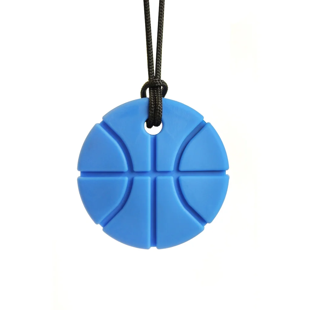 ARK Basketball Chew Necklace in Royal Blue – durable chew tool for kids and adults