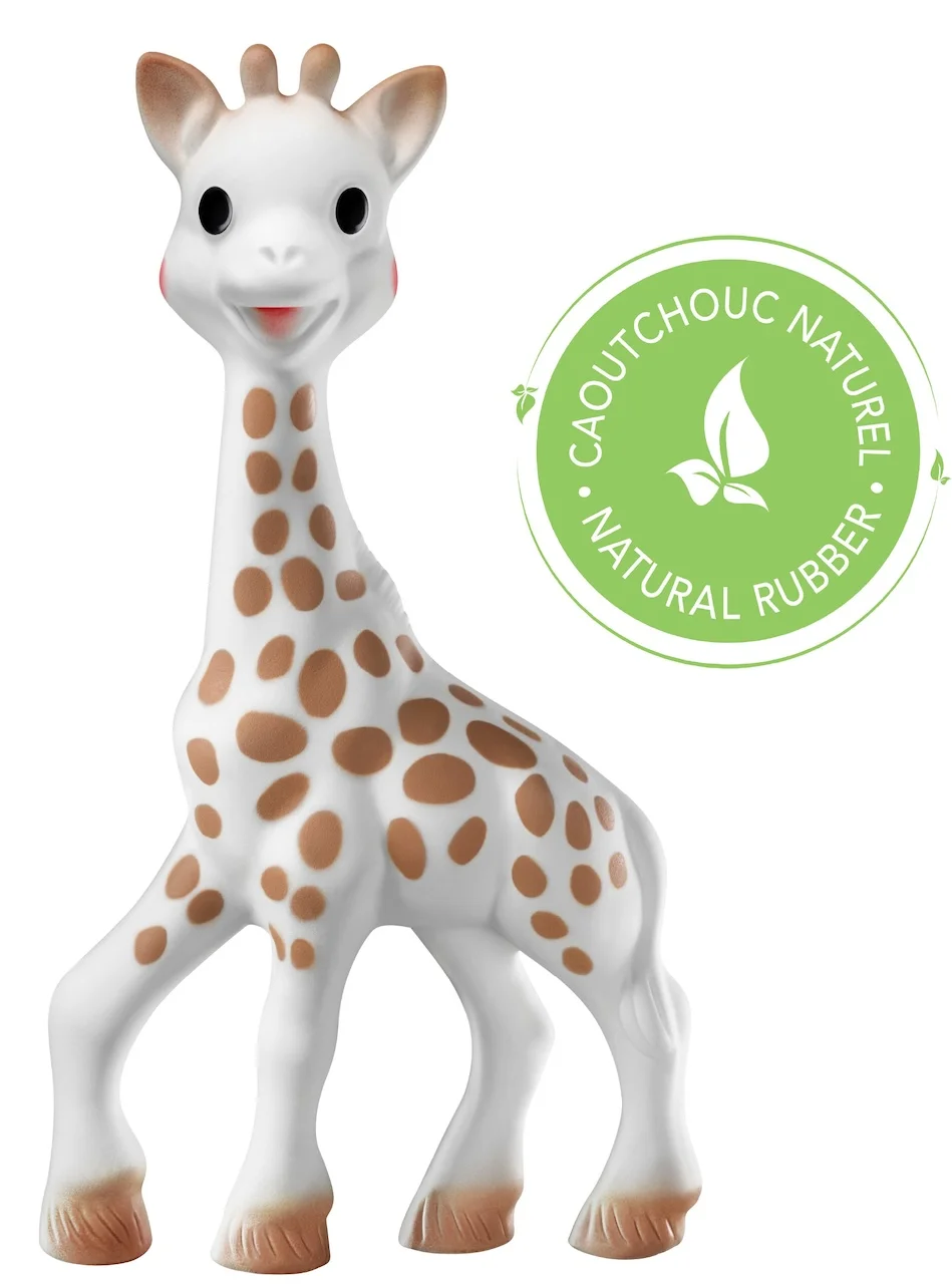 Sophie la girafe teething toy made of natural rubber for babies