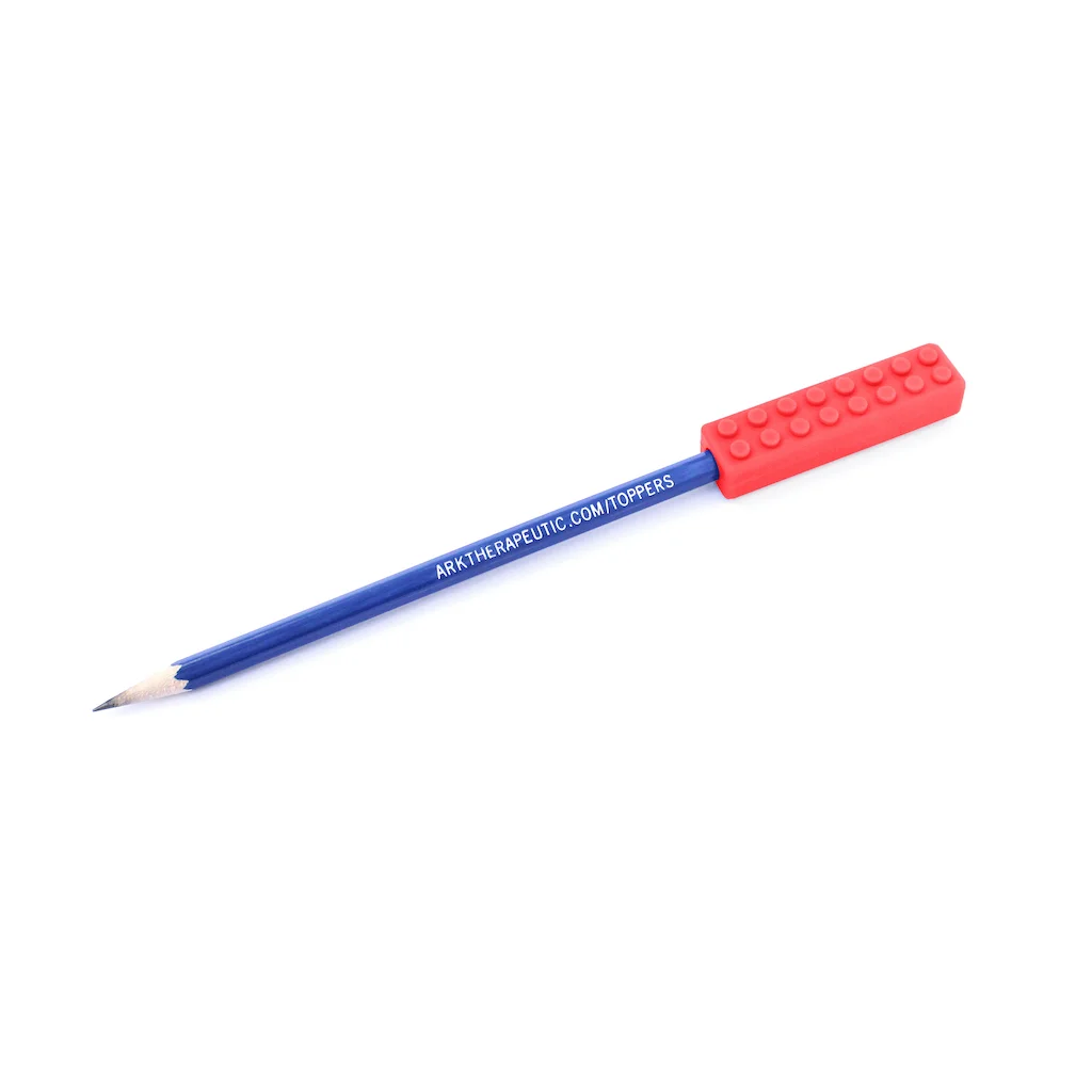 chewable pencil topper-chews-chewing on pencils-oral awareness-oral motor skills-sensory input-speech therapy