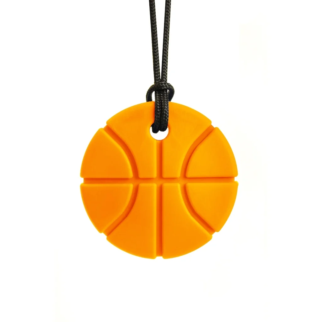 ARK Basketball Chew Necklace materiale TPE grado medicale senza BPA PVC ftalati piombo lattice lavabile e bollibile